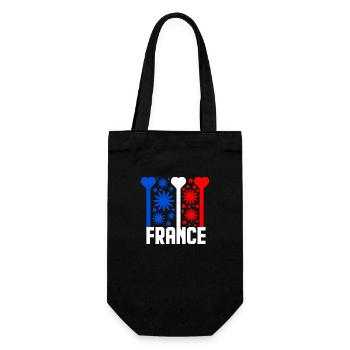 Drapeau Français bleu blanc rouge - Sac à bouteille - noir - Devant