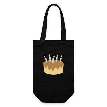 5 Candles Birthday Cake - Gift Bag for Bottles - black - Front