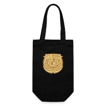 being old people age - Gift Bag for Bottles - black - Front