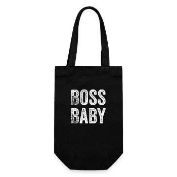 lustiges Chef-Baby - Geschenkbeutel für Flaschen - Schwarz - Vorne