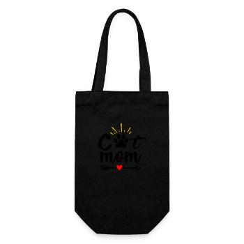 Cat mom - Gift Bag for Bottles - black - Front