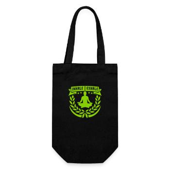 inhale exhale yoga quote - Gift Bag for Bottles - black - Front