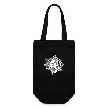 Sun Moon Mosaic Astrology mystical symbol 01 - Gift Bag for Bottles - black - Front