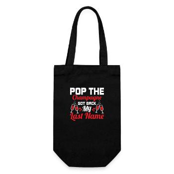 Pop The Got Back My Last Name Divorce Sq - Gift Bag for Bottles - black - Front