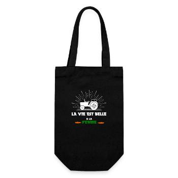 la vie est belle a la ferme - Sac à bouteille - noir - Devant