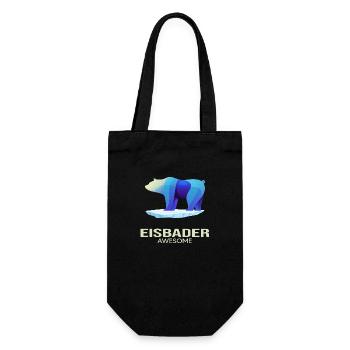 Eisbader Winterschwimmen "Eisbär-Eisbader" - Geschenkbeutel für Flaschen - Schwarz - Vorne