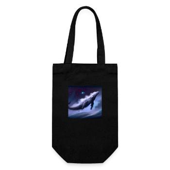 Whale floating in the sky - Gift Bag for Bottles - black - Front