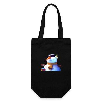 Bonhomme de neige avec lunettes de soleil - Sac à bouteille - noir - Devant
