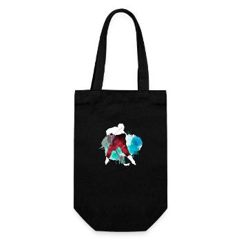 Eishockey Eishockeyspieler Spieler Bunt Splash - Geschenkbeutel für Flaschen - Schwarz - Vorne