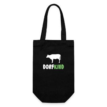 Dorfkind Kuh - Geschenkbeutel für Flaschen - Schwarz - Vorne