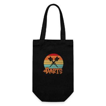Funny Dart Darts Shirt in Retro Vintage Design - Gift Bag for Bottles - black - Front