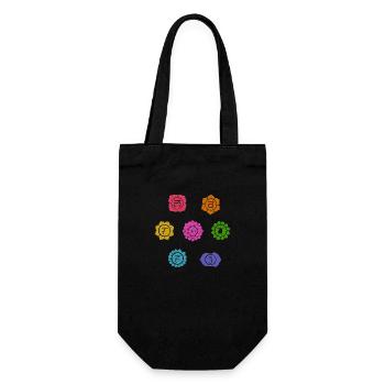 Chakras - Geschenkbeutel für Flaschen - Schwarz - Vorne