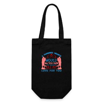 A HUNDRED HEARTS WOULD BE TOO FOW TO CARRY ALL - Gift Bag for Bottles - black - Front