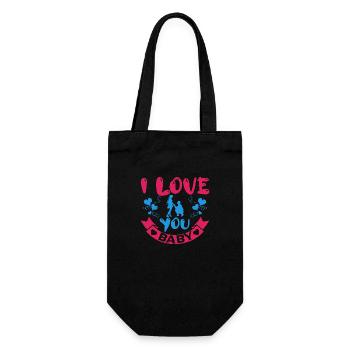 I LOVE YOU BABY - Gift Bag for Bottles - black - Front