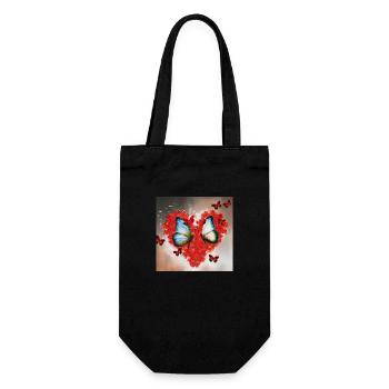 Schmetterlinge - Geschenkbeutel für Flaschen - Schwarz - Vorne