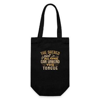 THE SACRED PINT ALONE CAN UNBIND THE TONGUE - Gift Bag for Bottles - black - Front