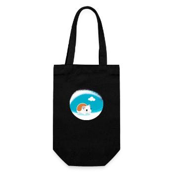 Niedliche Cartoon Hamster Liebe Haustier 15 - Geschenkbeutel für Flaschen - Schwarz - Vorne