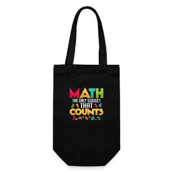 Math Is The Only Subject That Counts Math Teacher - Gift Bag for Bottles - black - Front