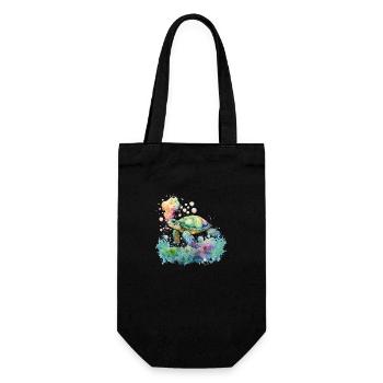 Colorful Turtle - Geschenkbeutel für Flaschen - Schwarz - Vorne