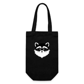 Ratons laveurs Mignon Dessin animé Raton laveur 2 - Sac à bouteille - noir - Devant