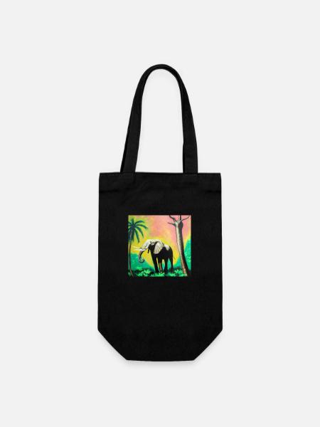 help_for_elephants_02 - Geschenkbeutel für Flaschen - Schwarz