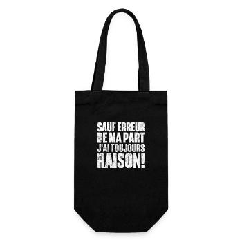 Sauf erreur de ma part j'ai toujours raison Drôle - Sac à bouteille - noir - Devant