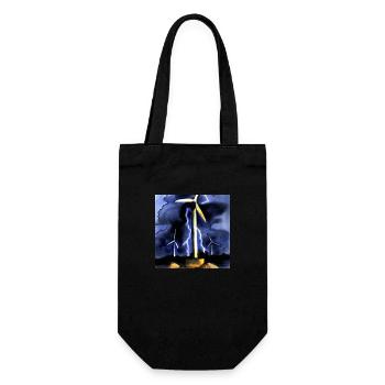 Blitz Windrad - Geschenkbeutel für Flaschen - Schwarz - Vorne