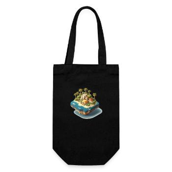 Cadeau 3D de l’île - Sac à bouteille - noir - Devant