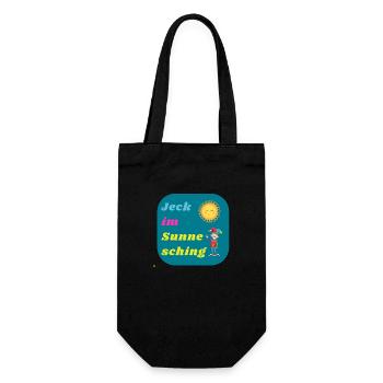 Jeck im Sunnesching Sonne Sonnenschein Köln Kölsch - Geschenkbeutel für Flaschen - Schwarz - Vorne