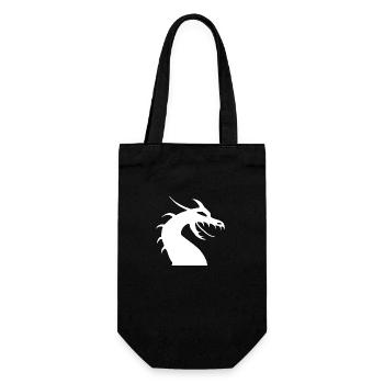 Drachenkopf Silhouette - Geschenkbeutel für Flaschen - Schwarz - Vorne