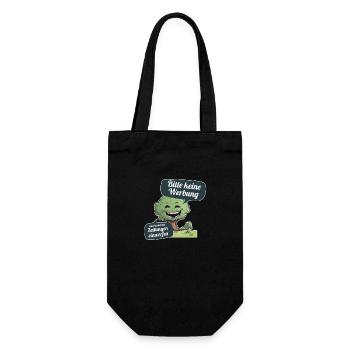 Bitte keine Werbung und kostenlosen Zeitungen - Geschenkbeutel für Flaschen - Schwarz - Vorne