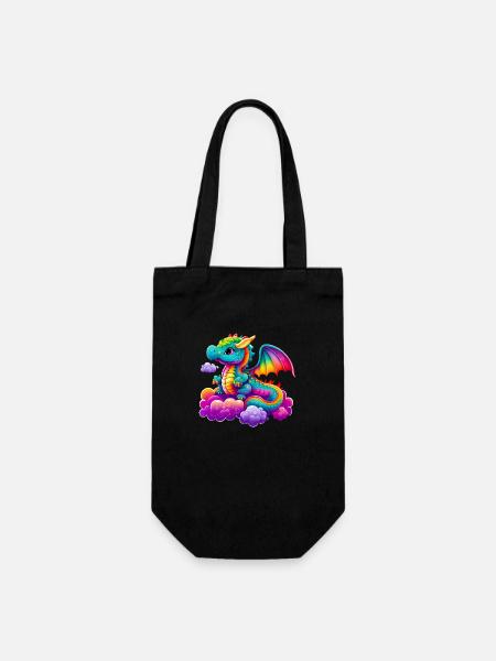 Süßer bunter Drache - Geschenkbeutel für Flaschen - Schwarz