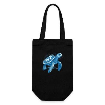 Turtle swimming freely in the sea - Gift Bag for Bottles - black - Front
