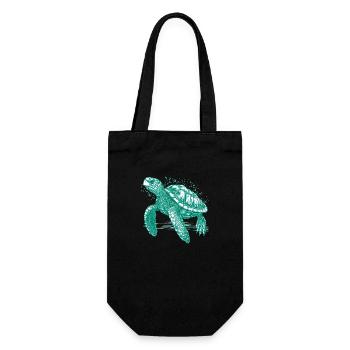 Turtles are great and beautiful sea creatures - Gift Bag for Bottles - black - Front