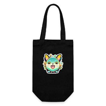 Maus mit Frühling Vibes - Geschenkbeutel für Flaschen - Schwarz - Vorne