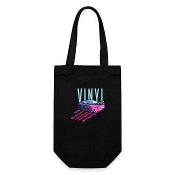 Vinyl is Life - Retro Vintage - Geschenkbeutel für Flaschen - Schwarz - Vorne