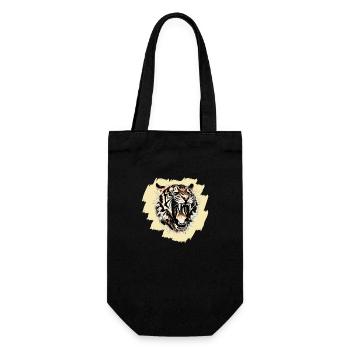 Cooles Tiger Motiv auf Hintergrund - Geschenkbeutel für Flaschen - Schwarz - Vorne