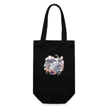 Creatures of the sea - Gift Bag for Bottles - black - Front