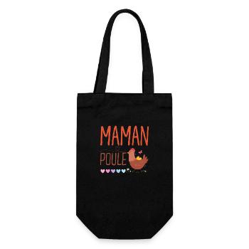 Maman poule - Sac à bouteille - noir - Devant