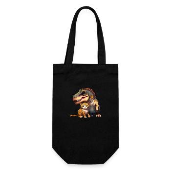 Câlins de chat avec T-Rex - Sac à bouteille - noir - Devant