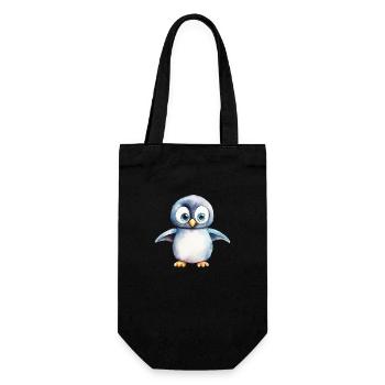 Pinguin Aquarell - Geschenkbeutel für Flaschen - Schwarz - Vorne