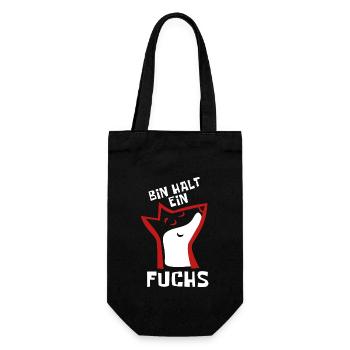 Bin halt ein Fuchs - schlau und clever - Geschenkbeutel für Flaschen - Schwarz - Vorne