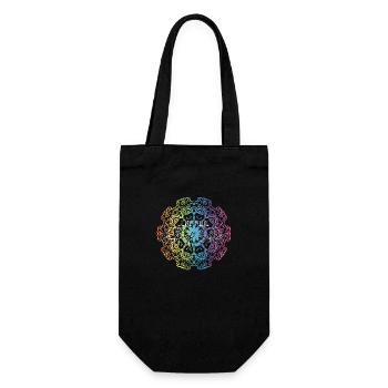 Lebe ein Leben voller Farben - Geschenkbeutel für Flaschen - Schwarz - Vorne