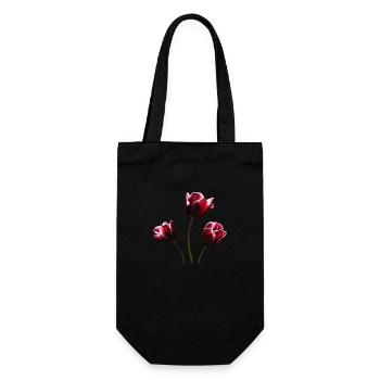 Tulipes bordeaux - Sac à bouteille - noir - Devant