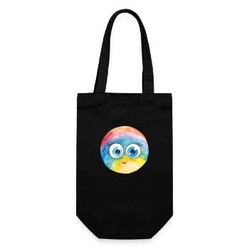 Regenbogen Wasserfarben Zeichnung - Geschenkbeutel für Flaschen - Schwarz - Vorne