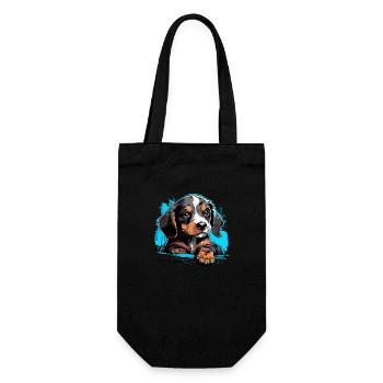 Cute puppy - Gift Bag for Bottles - black - Front