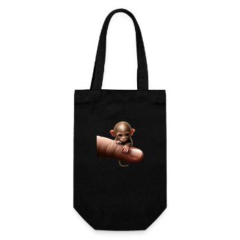 Finger monkey on the finger - Gift Bag for Bottles - black - Front