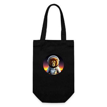 Lion astronaute au coucher du soleil - Sac à bouteille - noir - Devant