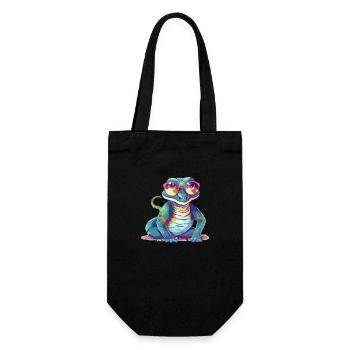 Ik the spectacled lizard - Gift Bag for Bottles - black - Front