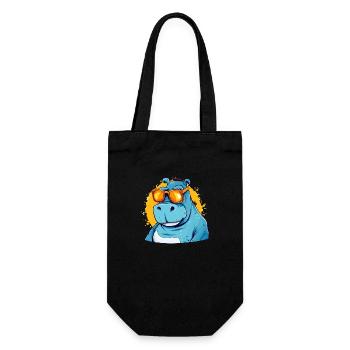 Bob das Nilpferd - Geschenkbeutel für Flaschen - Schwarz - Vorne